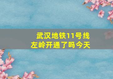 武汉地铁11号线左岭开通了吗今天