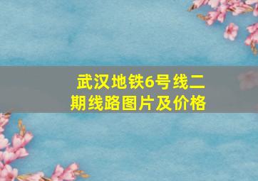 武汉地铁6号线二期线路图片及价格