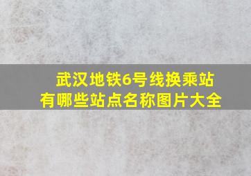 武汉地铁6号线换乘站有哪些站点名称图片大全