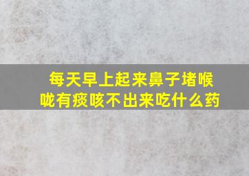 每天早上起来鼻子堵喉咙有痰咳不出来吃什么药