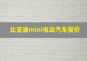 比亚迪mini电动汽车报价