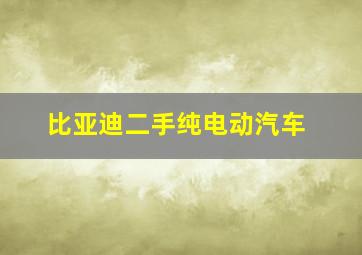 比亚迪二手纯电动汽车