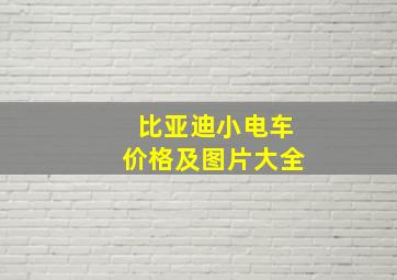 比亚迪小电车价格及图片大全