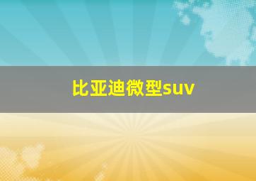 比亚迪微型suv