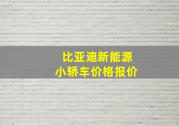 比亚迪新能源小轿车价格报价