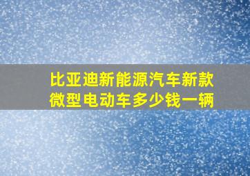 比亚迪新能源汽车新款微型电动车多少钱一辆