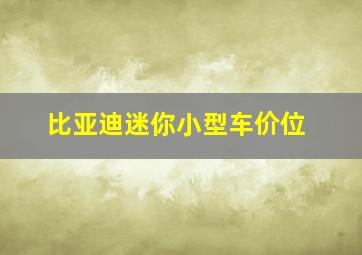 比亚迪迷你小型车价位