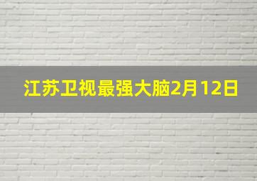 江苏卫视最强大脑2月12日