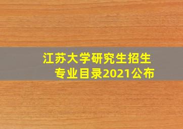 江苏大学研究生招生专业目录2021公布