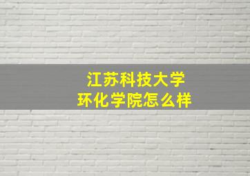 江苏科技大学环化学院怎么样