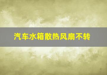 汽车水箱散热风扇不转