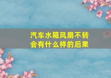 汽车水箱风扇不转会有什么样的后果