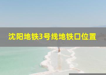 沈阳地铁3号线地铁口位置