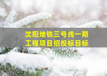 沈阳地铁三号线一期工程项目招投标目标