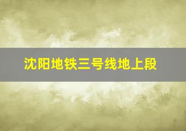 沈阳地铁三号线地上段