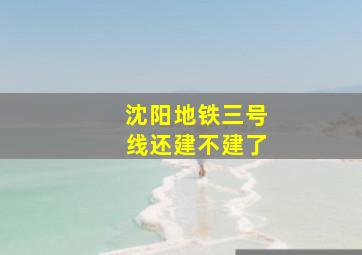 沈阳地铁三号线还建不建了