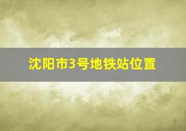 沈阳市3号地铁站位置