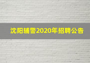 沈阳辅警2020年招聘公告