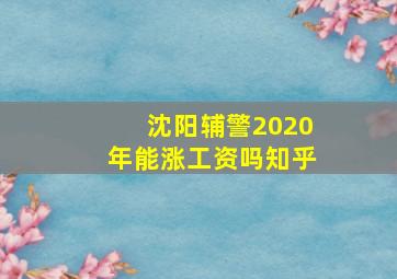 沈阳辅警2020年能涨工资吗知乎