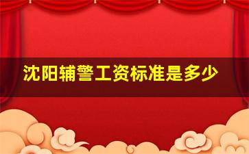 沈阳辅警工资标准是多少