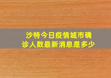 沙特今日疫情城市确诊人数最新消息是多少