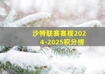 沙特联赛赛程2024-2025积分榜