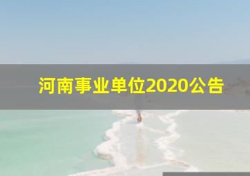 河南事业单位2020公告