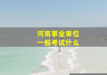 河南事业单位一般考试什么