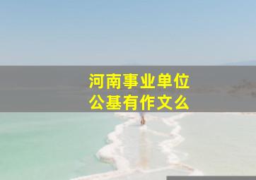 河南事业单位公基有作文么