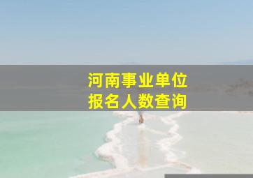 河南事业单位报名人数查询