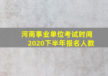 河南事业单位考试时间2020下半年报名人数