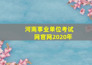 河南事业单位考试网官网2020年