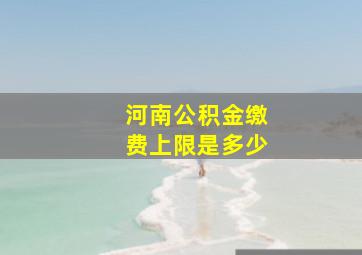 河南公积金缴费上限是多少