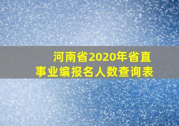 河南省2020年省直事业编报名人数查询表