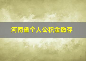 河南省个人公积金缴存