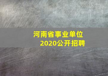 河南省事业单位2020公开招聘