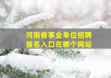 河南省事业单位招聘报名入口在哪个网站