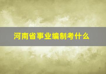 河南省事业编制考什么