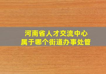 河南省人才交流中心属于哪个街道办事处管