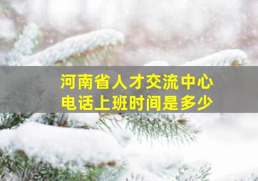 河南省人才交流中心电话上班时间是多少