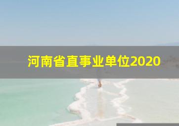 河南省直事业单位2020