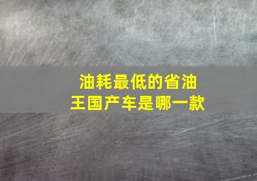 油耗最低的省油王国产车是哪一款