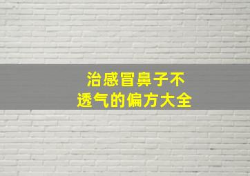 治感冒鼻子不透气的偏方大全