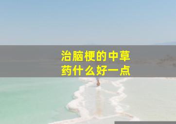 治脑梗的中草药什么好一点