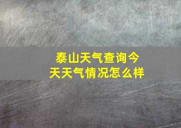 泰山天气查询今天天气情况怎么样