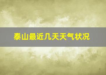 泰山最近几天天气状况