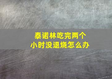 泰诺林吃完两个小时没退烧怎么办