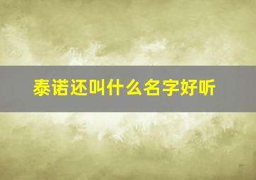 泰诺还叫什么名字好听