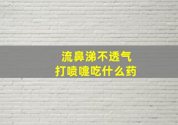 流鼻涕不透气打喷嚏吃什么药