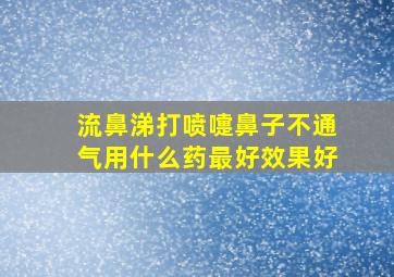 流鼻涕打喷嚏鼻子不通气用什么药最好效果好